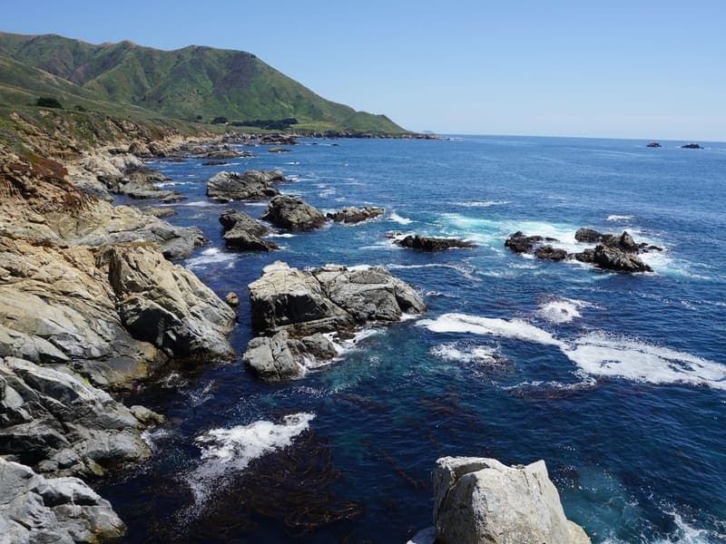 Rugged California coastline meeting the Pacific